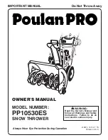 Poulan Pro 96192001803 Owner'S Manual preview