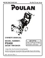 Предварительный просмотр 1 страницы Poulan Pro 96192010000 Owner'S Manual