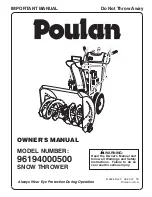 Предварительный просмотр 1 страницы Poulan Pro 96194000500 Owner'S Manual