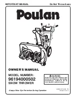 Preview for 1 page of Poulan Pro 96194000502 Owner'S Manual