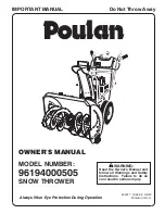 Предварительный просмотр 1 страницы Poulan Pro 96194000505 Owner'S Manual