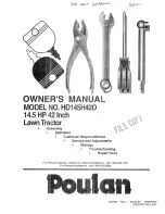 Preview for 1 page of Poulan Pro HD145H42D User Manual