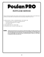 Preview for 20 page of Poulan Pro PB145G42 Repair Parts Manual