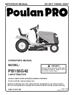 Предварительный просмотр 1 страницы Poulan Pro PB155G42 Operator'S Manual