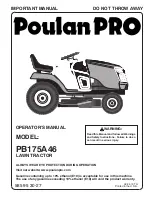 Poulan Pro PB175A46 Operator'S Manual preview