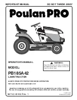 Preview for 1 page of Poulan Pro PB185A42 Operator'S Manual