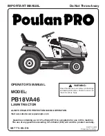 Poulan Pro PB18VA46 Operator'S Manual preview