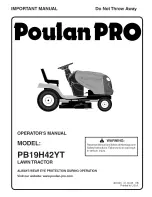 Preview for 1 page of Poulan Pro PB19H42YT Operator'S Manual