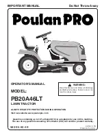 Предварительный просмотр 1 страницы Poulan Pro PB20A46LT Operator'S Manual