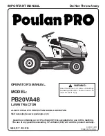 Poulan Pro PB20VA48 Operator'S Manual preview