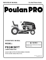 Предварительный просмотр 1 страницы Poulan Pro PB24H54YT Operator'S Manual