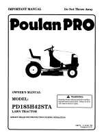 Preview for 1 page of Poulan Pro PD185H42STA Owner'S Manual