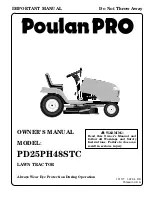 Preview for 1 page of Poulan Pro PD25PH48STC Owner'S Manual