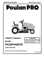 Предварительный просмотр 1 страницы Poulan Pro PD25PH48STE Owner'S Manual