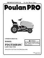 Предварительный просмотр 1 страницы Poulan Pro PDGT26H48C Owner'S Manual