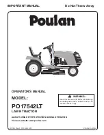 Poulan Pro PO17542LT Operator'S Manual preview