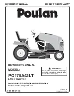 Preview for 1 page of Poulan Pro PO175A42LT Repair Parts Manual