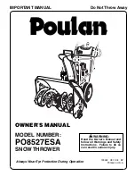 Предварительный просмотр 1 страницы Poulan Pro PO8527ESA Owner'S Manual