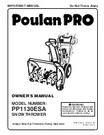 Предварительный просмотр 1 страницы Poulan Pro PP1130ESA Owner'S Manual