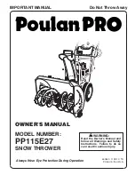 Предварительный просмотр 1 страницы Poulan Pro PP115E27 Owner'S Manual