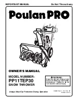 Preview for 1 page of Poulan Pro PP11TEP30 Owner'S Manual