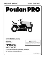 Предварительный просмотр 1 страницы Poulan Pro PP13538 Operator'S Manual