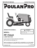 Предварительный просмотр 1 страницы Poulan Pro PP175A42 Operator'S Manual