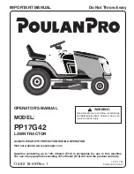 Предварительный просмотр 1 страницы Poulan Pro PP17G42 Operator'S Manual