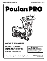 Предварительный просмотр 1 страницы Poulan Pro PP208EPS24L Owner'S Manual