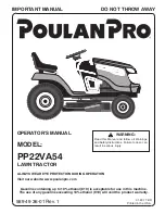 Preview for 1 page of Poulan Pro PP22VA54 Operator'S Manual