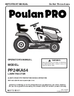 Preview for 1 page of Poulan Pro PP24KA54 Operator'S Manual