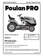 Предварительный просмотр 1 страницы Poulan Pro PP24VA54 Operator'S Manual