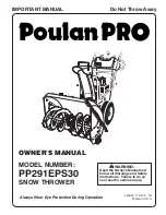 Предварительный просмотр 1 страницы Poulan Pro PP291EPS30 Owner'S Manual