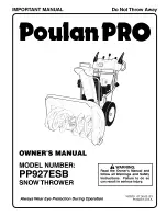 Poulan Pro PP927ESB Owner'S Manual предпросмотр