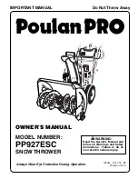 Poulan Pro PP927ESC Owner'S Manual preview