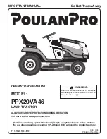 Предварительный просмотр 1 страницы Poulan Pro PPX20VA46 Operator'S Manual