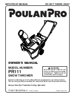 Poulan Pro PR111 User Manual preview