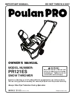 Предварительный просмотр 1 страницы Poulan Pro PR121ES Owner'S Manual