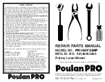 Preview for 1 page of Poulan Pro PR160Y22RP Repair Parts Manual