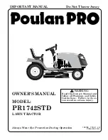 Preview for 1 page of Poulan Pro PR1742STD Owner'S Manual