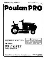 Предварительный просмотр 1 страницы Poulan Pro PR1742STF Owner'S Manual