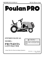 Предварительный просмотр 1 страницы Poulan Pro PR17542STA Owner'S Manual