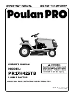 Poulan Pro PR17H42STB Owner'S Manual предпросмотр