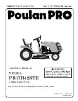 Preview for 1 page of Poulan Pro PR17H42STE Owner'S Manual