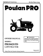 Preview for 1 page of Poulan Pro PR1842STD Owner'S Manual