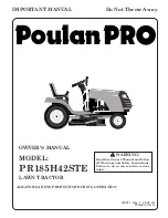 Предварительный просмотр 1 страницы Poulan Pro PR185H42STE Owner'S Manual