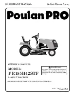 Предварительный просмотр 1 страницы Poulan Pro PR185H42STF Owner'S Manual