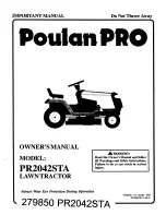 Poulan Pro PR2042STA Important Manual preview