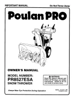 Предварительный просмотр 1 страницы Poulan Pro PR8527ESA Owner'S Manual