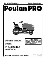 Предварительный просмотр 1 страницы Poulan Pro PRGT2046A Owner'S Manual